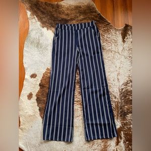 Blue / White Stripe Wide Leg Trousers